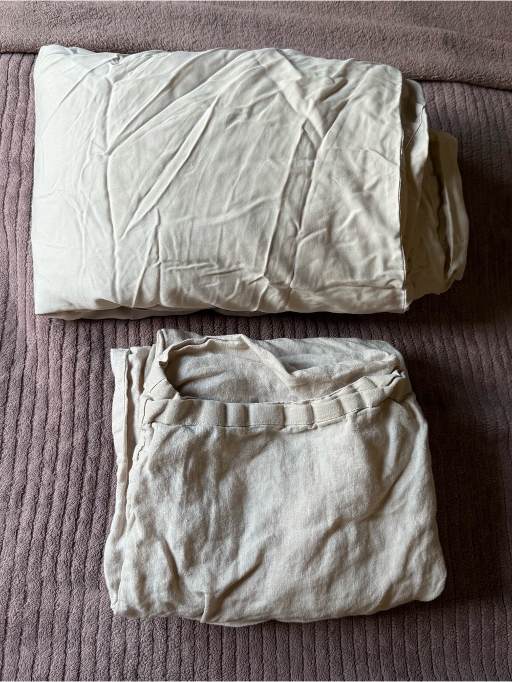 Sijo Full/Queen Eucalyptus Tencel Lovell Duvet Ivory + Bonus Linen Pillowcases